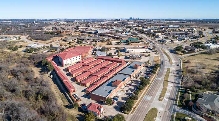 aerial view of public storage units in byrant texas 